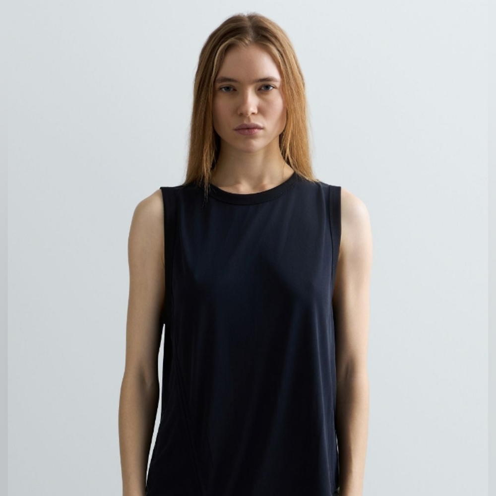 HELMUT LANG Black Jersey Keyhole Back Sleeveless Top M - Picture 3 of 9